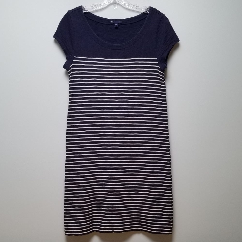 GAP | NAVY & WHITE CAP SLEEVE DRESS, SZ M